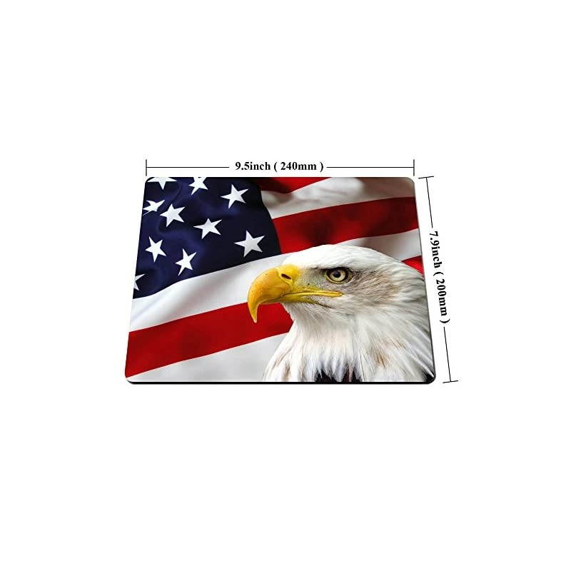 NonSlip Rubber Mousepad Eagle on American Flag Mouse Pad by