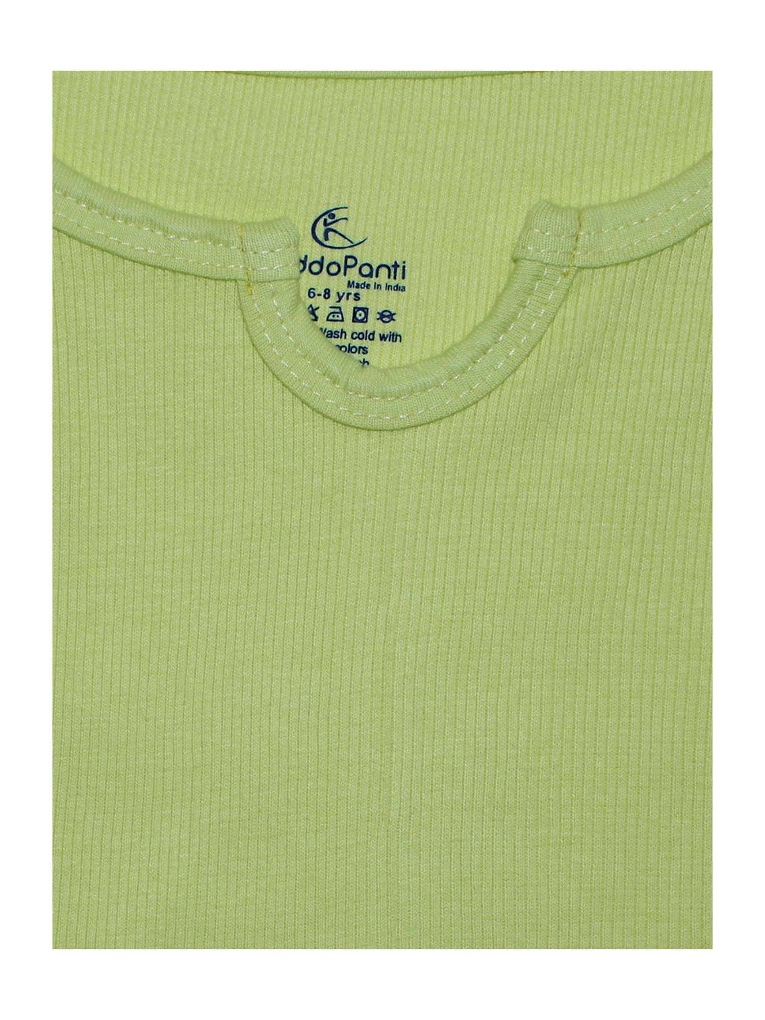 Kiddopanti Kids Green Solid Crop Top