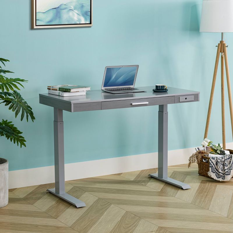 47" Adjustable Desk Gray - Home Essentials