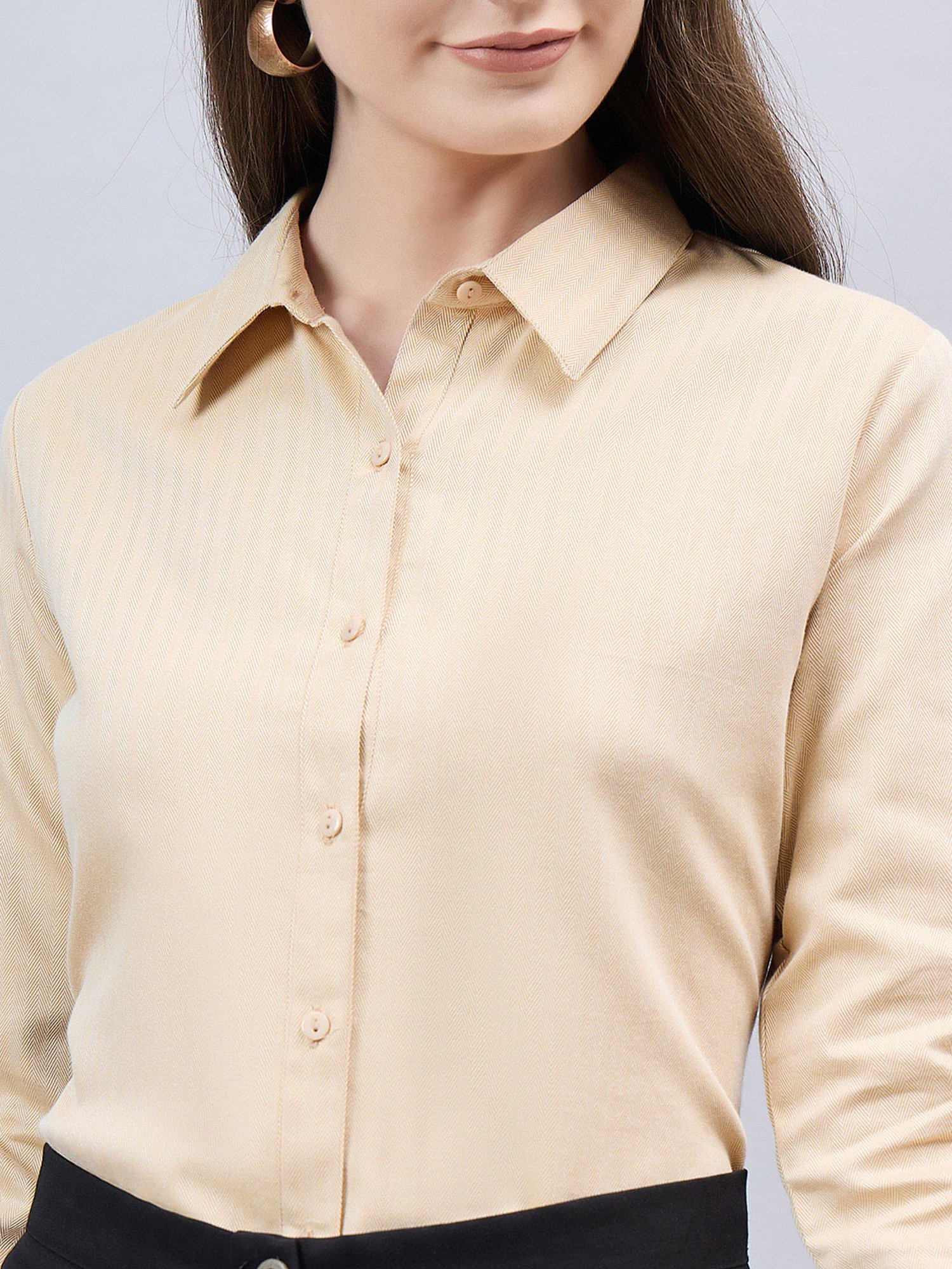 Style Quotient Beige Regular Fit Formal Shirt