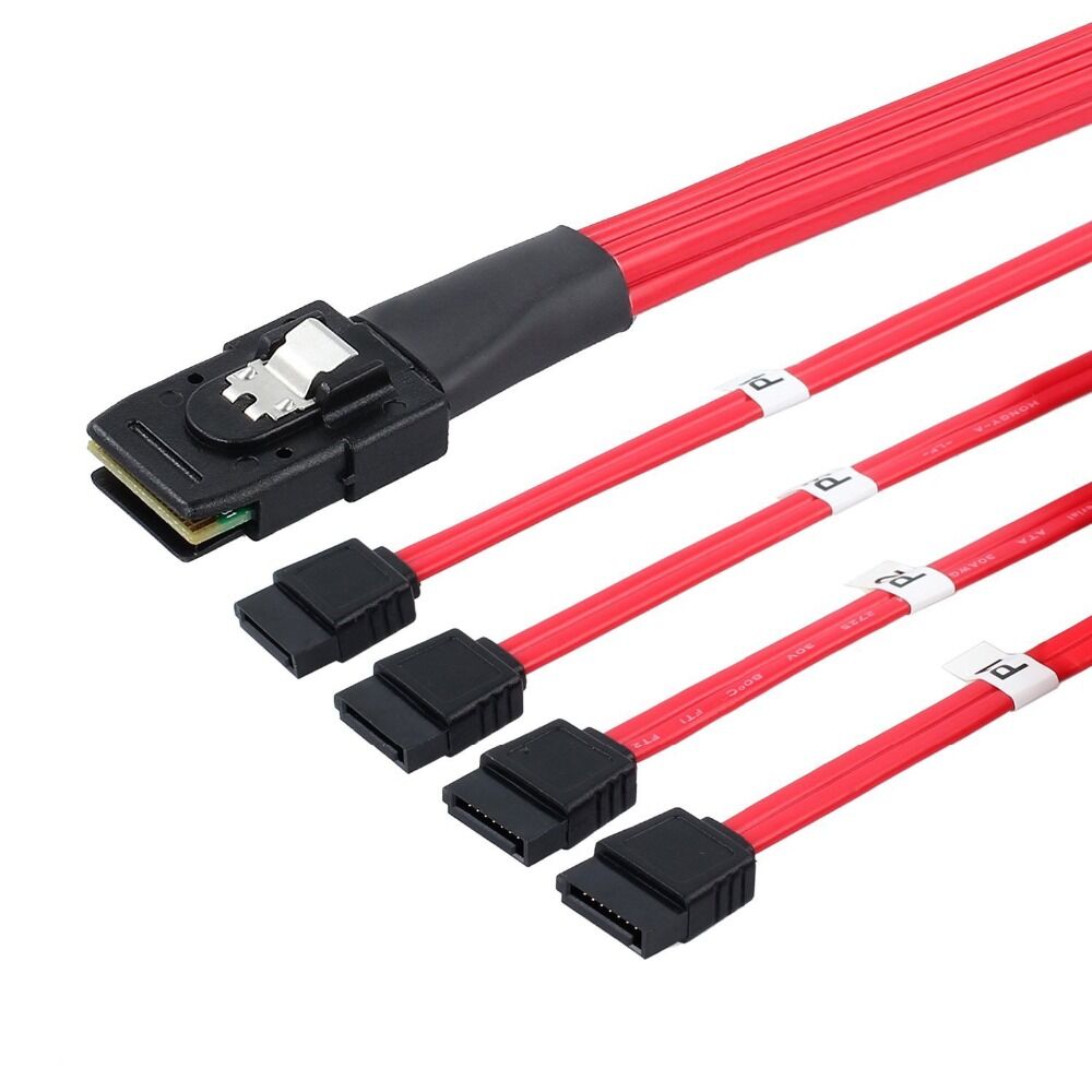 Weastlinks SAS SATA Cable Mini SAS 36P SFF-8087 host to 7pin SATA 6GB HD Splitter Breakout Cable target Hard Disk Data Cable Red