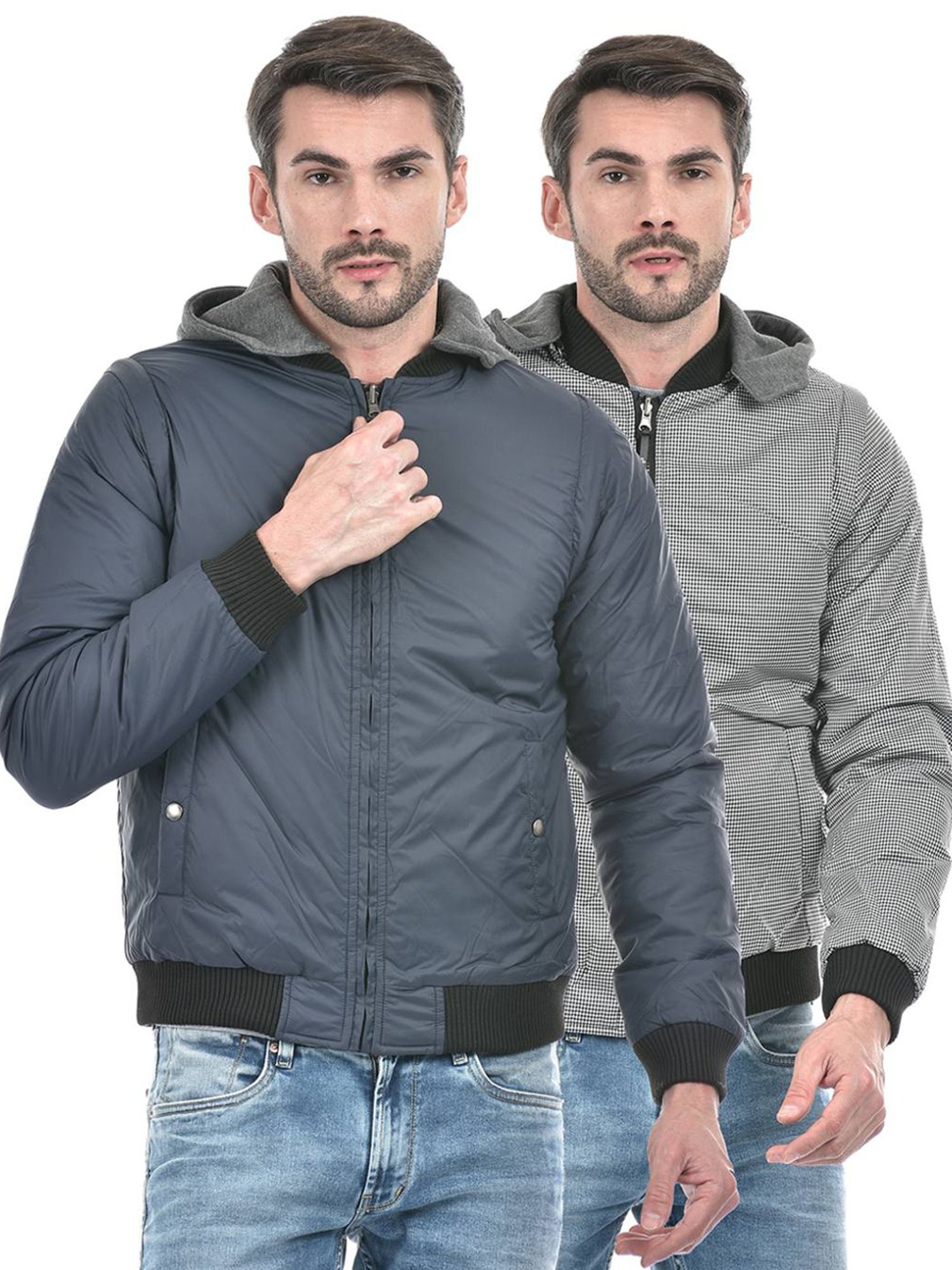 Lawman Multicolored Cotton Regular Fit Checks Reversible Jackets