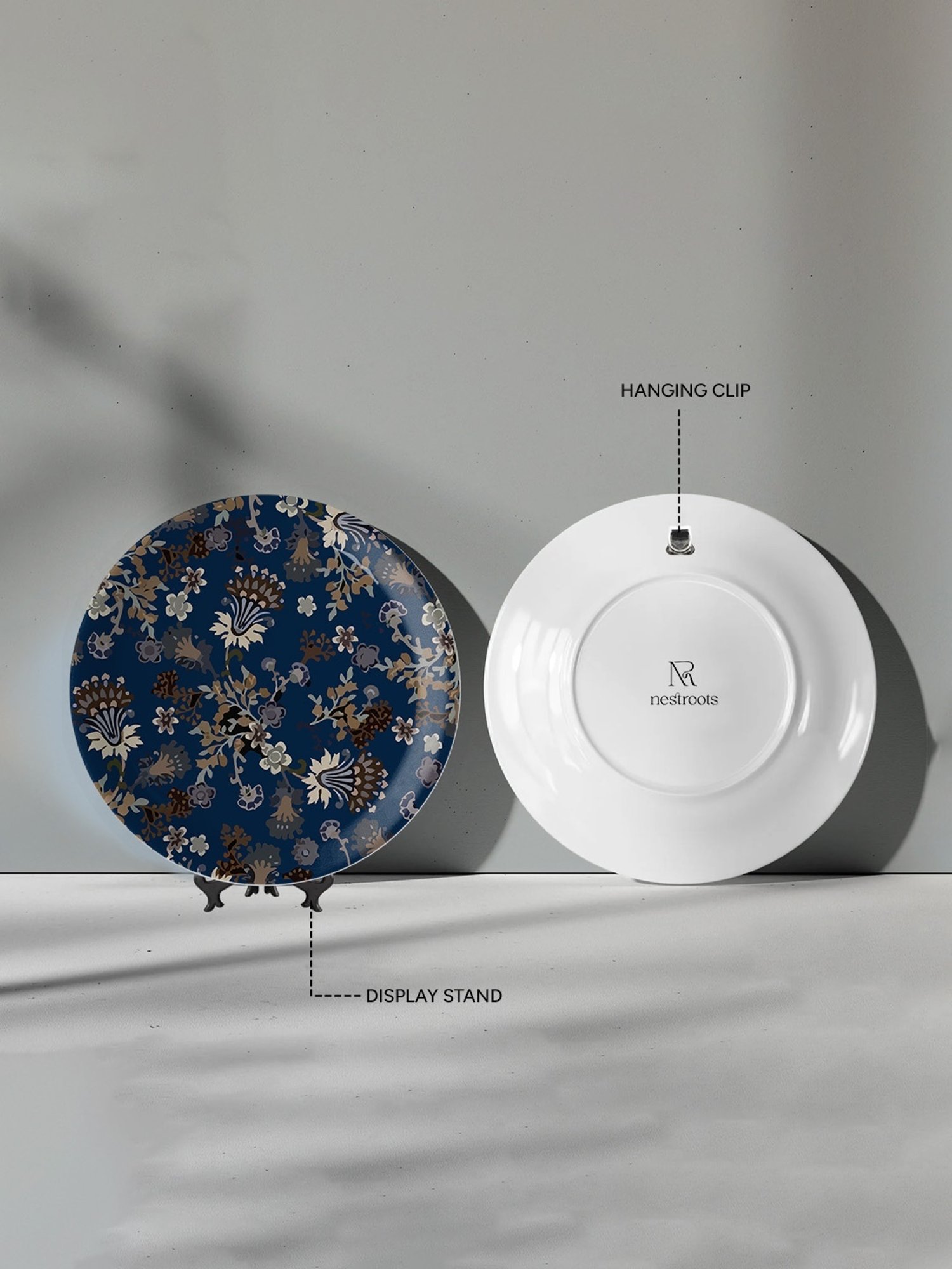 Nestroots Classic Floral Multicolor Porcelain Wall Plate