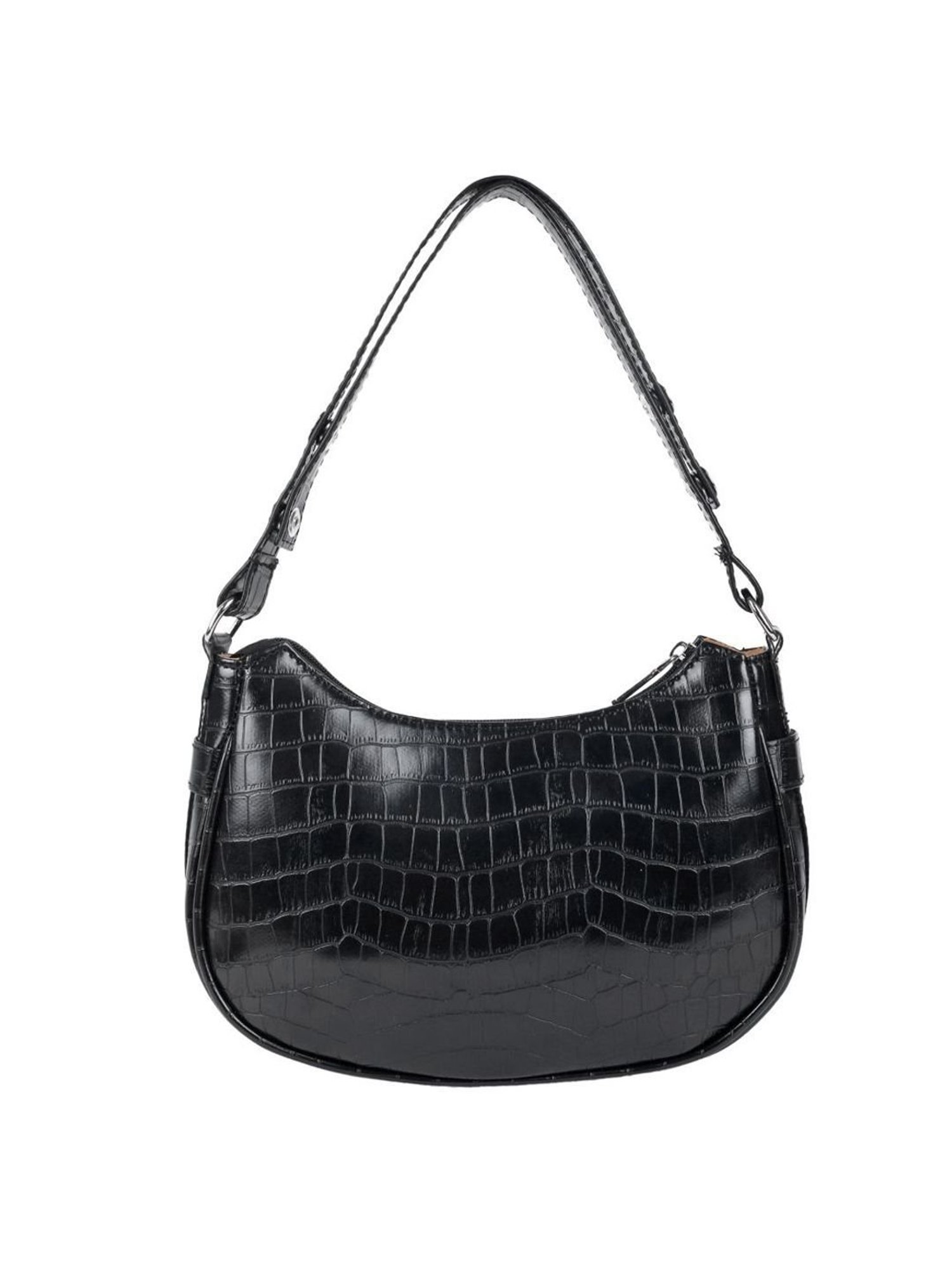 Lino Perros Black Textured Medium Shoulder Handbag