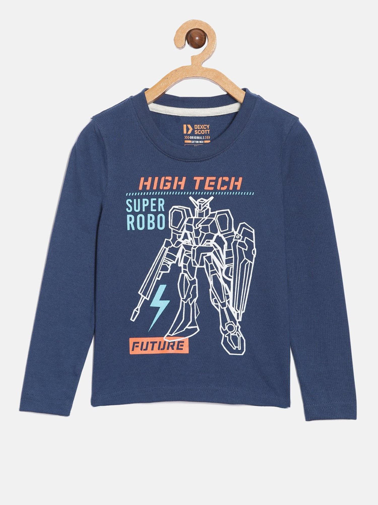 Dixcy Scott Originals Kids Blue Graphic Print Full Sleeves T-Shirt