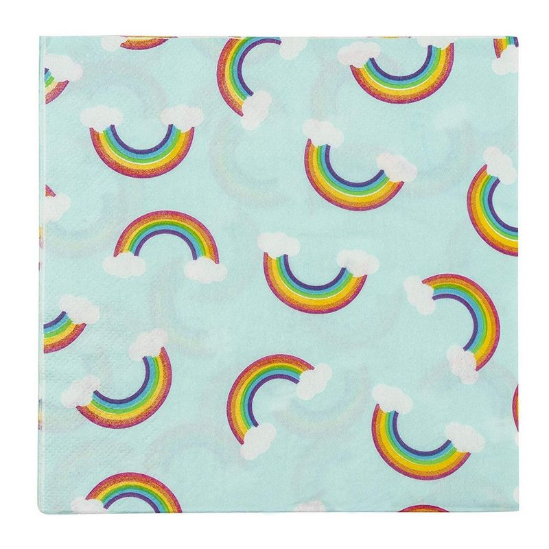 Blue Panda 150-Pack Disposable Paper Napkins Rainbow Party Supplies for Kids Birthdays, 6x6"