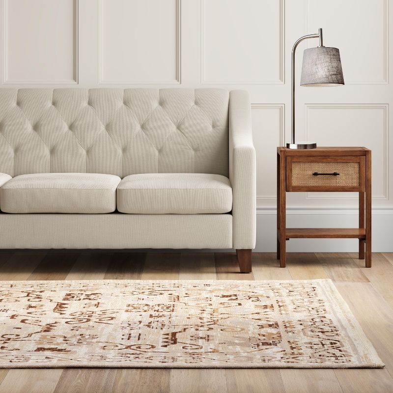 Possini Euro Design Industrial Table Lamp Oil Rubbed Bronze Clear Glass Burlap Tapered Drum Shade for Living Room Bedroom Bedside