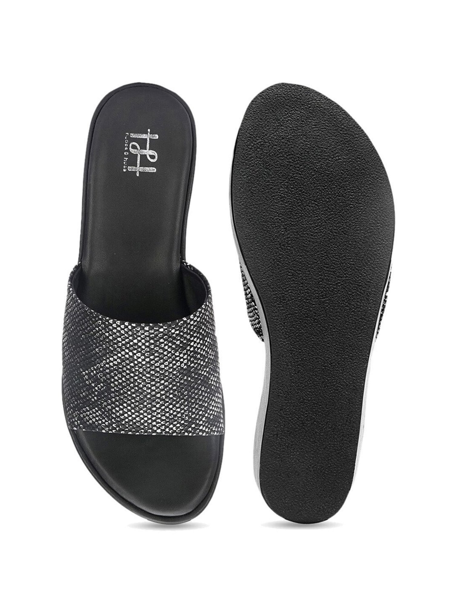 Hydes N Hues Women's Black Casual Wedges