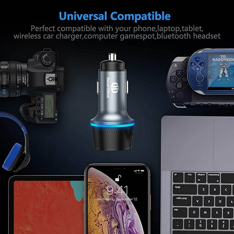 Car Charger 36W Double Quick Charge 30 Fast Car ChargerUSB Car Charger AdapterAutomatically IdentifyCompatible for iPhone XRXSXXs MaxSamsung Galaxy S7S9S8+More Mode