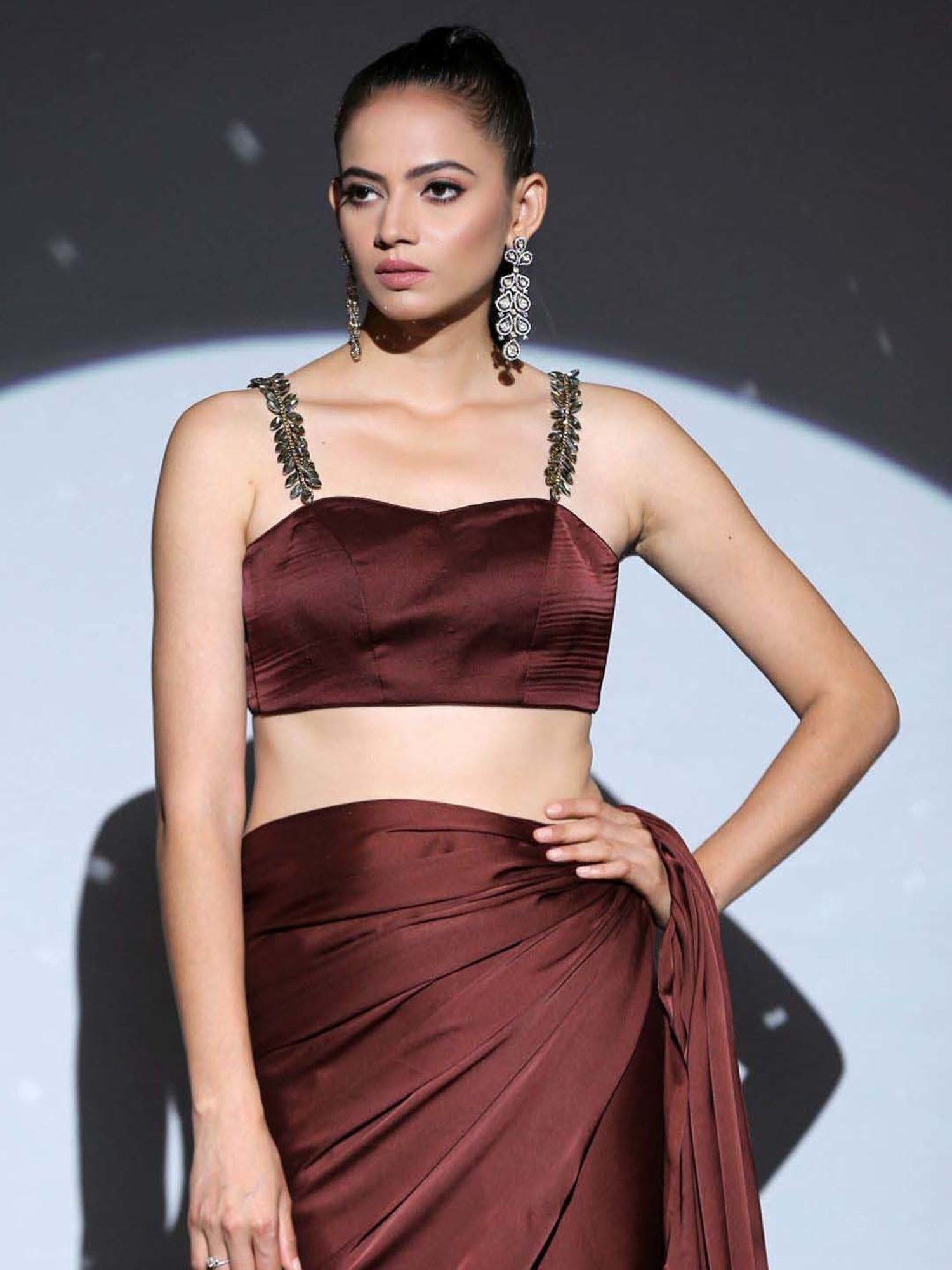 Swtantra Brown Plain Readymade Blouse