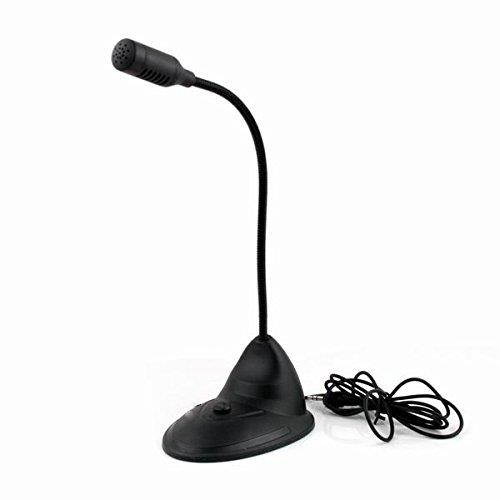 Inland Products 88020 3.5MM DESKTOP MICROPHONE Easy to use for Podcast lecture video conferencing web mic online class compatible computer accessories youtube and gaming mic