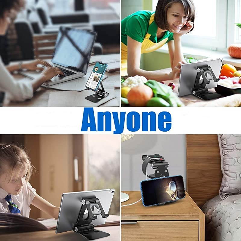 Tablet Stand Double Foldable Phone Stand Tablet Holder Iwatch Cradle Desktop Stands Compatible with Phone 11 Pro Xs Xs Max Xr X 8 7 6 6s Plus iPad Tablets 710quot Black