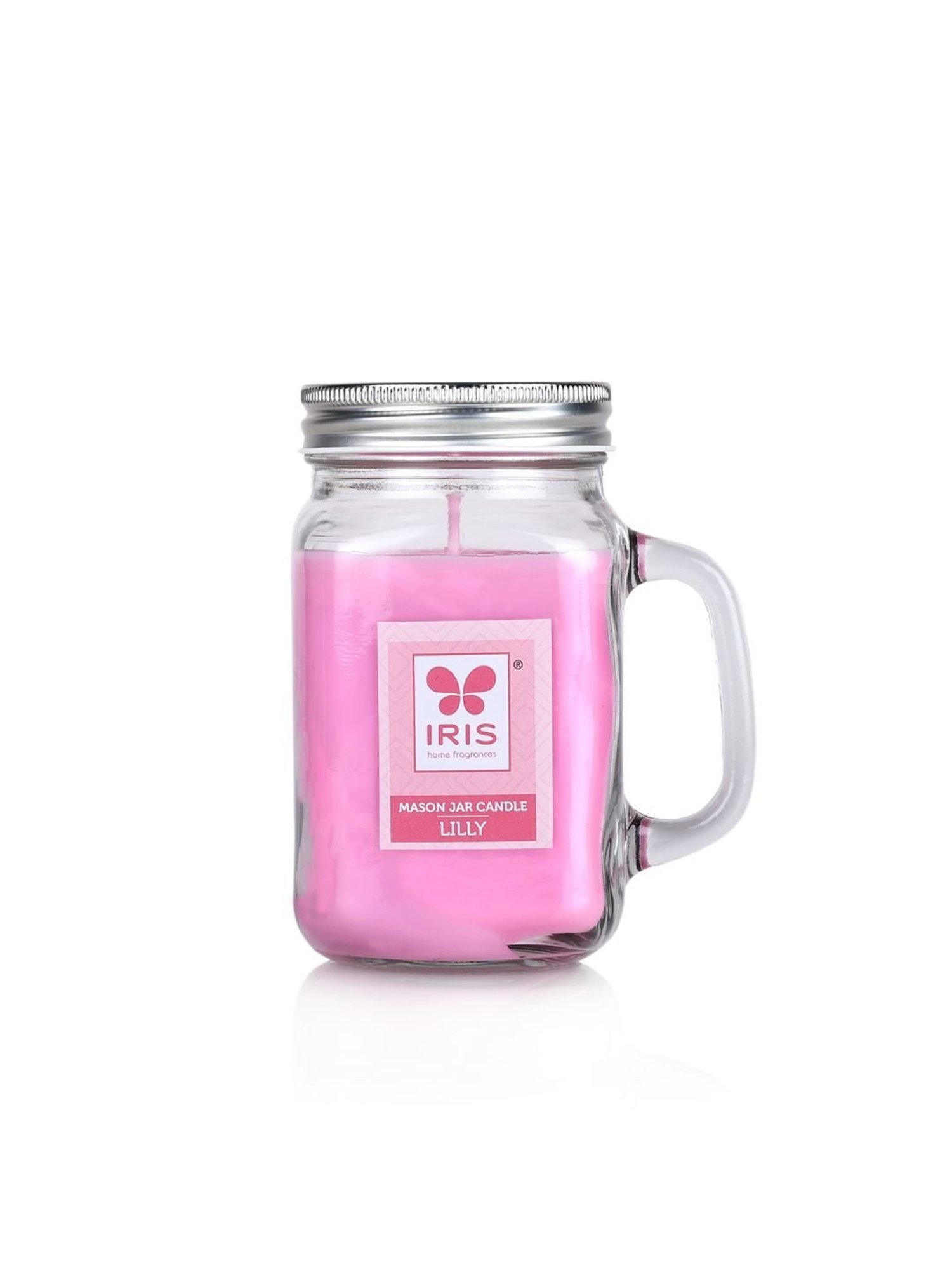 IRIS Pink Lily Mason Jar Scented Candles