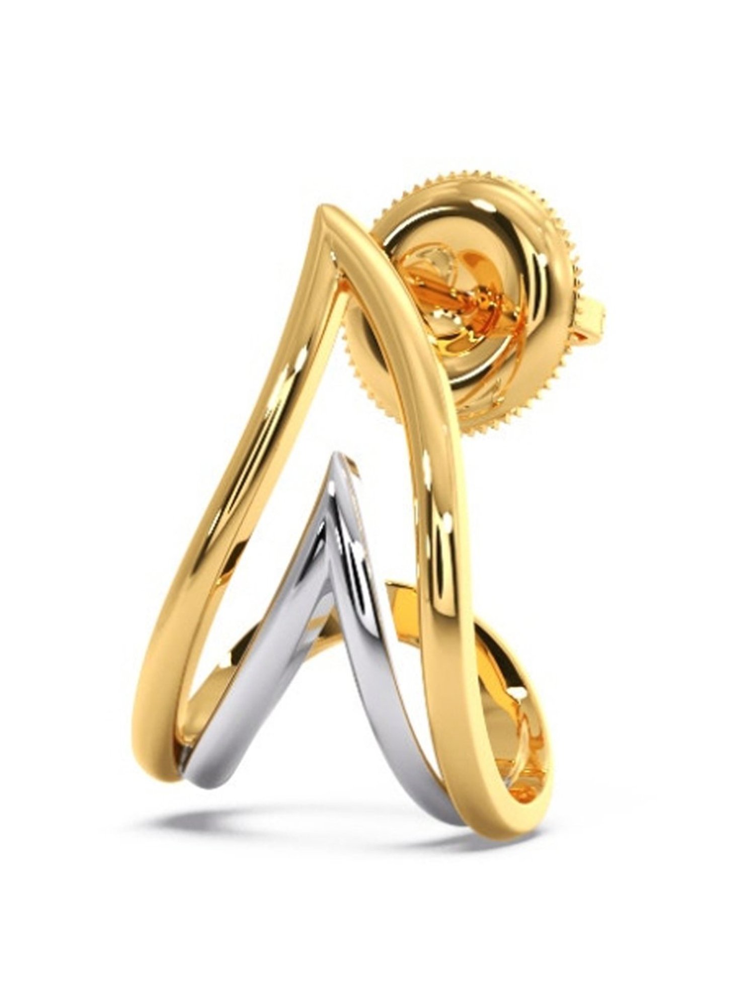 Candere by Kalyan Jewellers Peacock Collection 18k Yellow Gold Hoop Earrings for Women