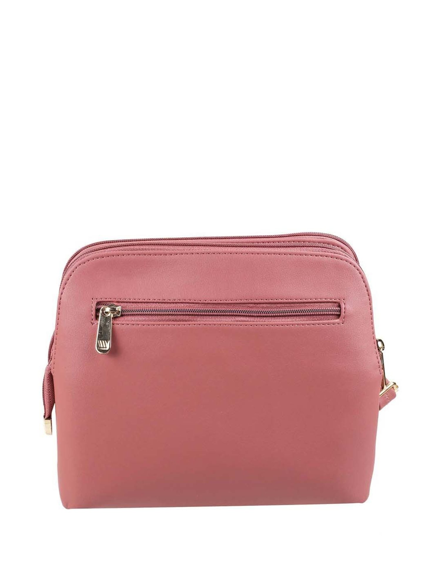 Walkway Peach Synthetic Solid Sling Handbag