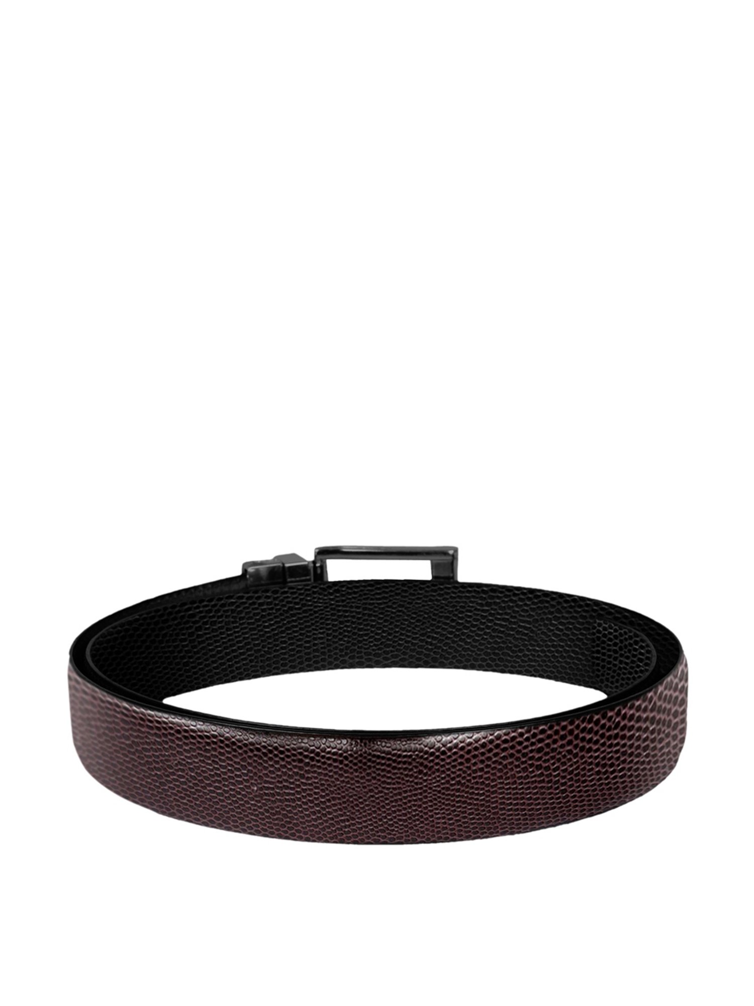SCHARF Dark Brown Leather Reversible Belt With Wallet for Men