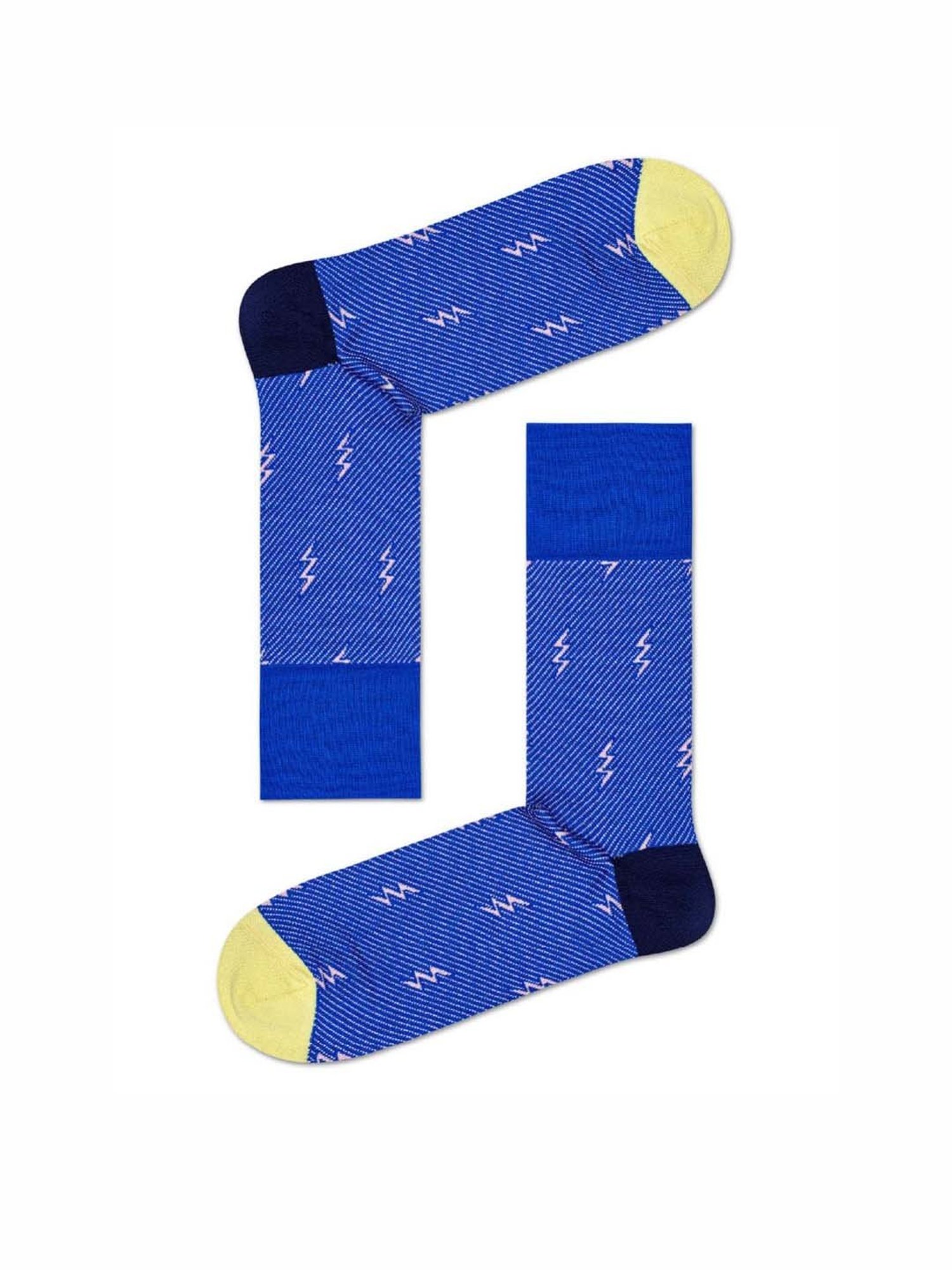 Happy Socks Dressed Flash Blue Cotton Printed Socks (39-42)