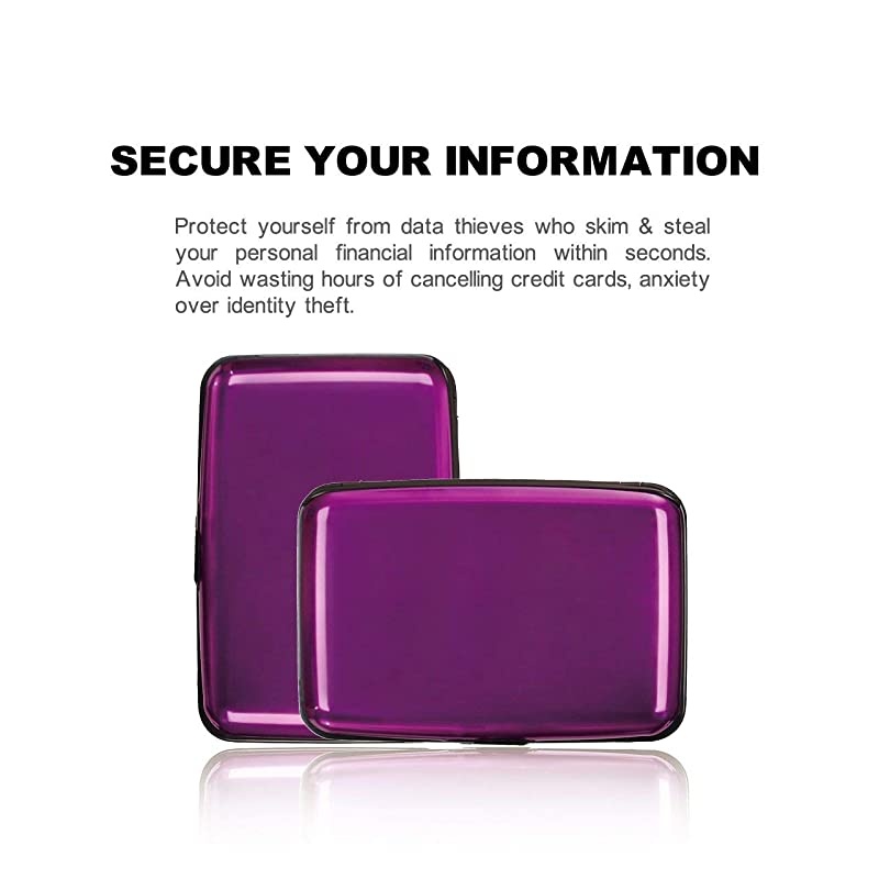Credit Card Protector, RFID Blocking Aluminum 7 Slots RFID Wallets for Women & Men Business Card Holders for ID Credit Cards
