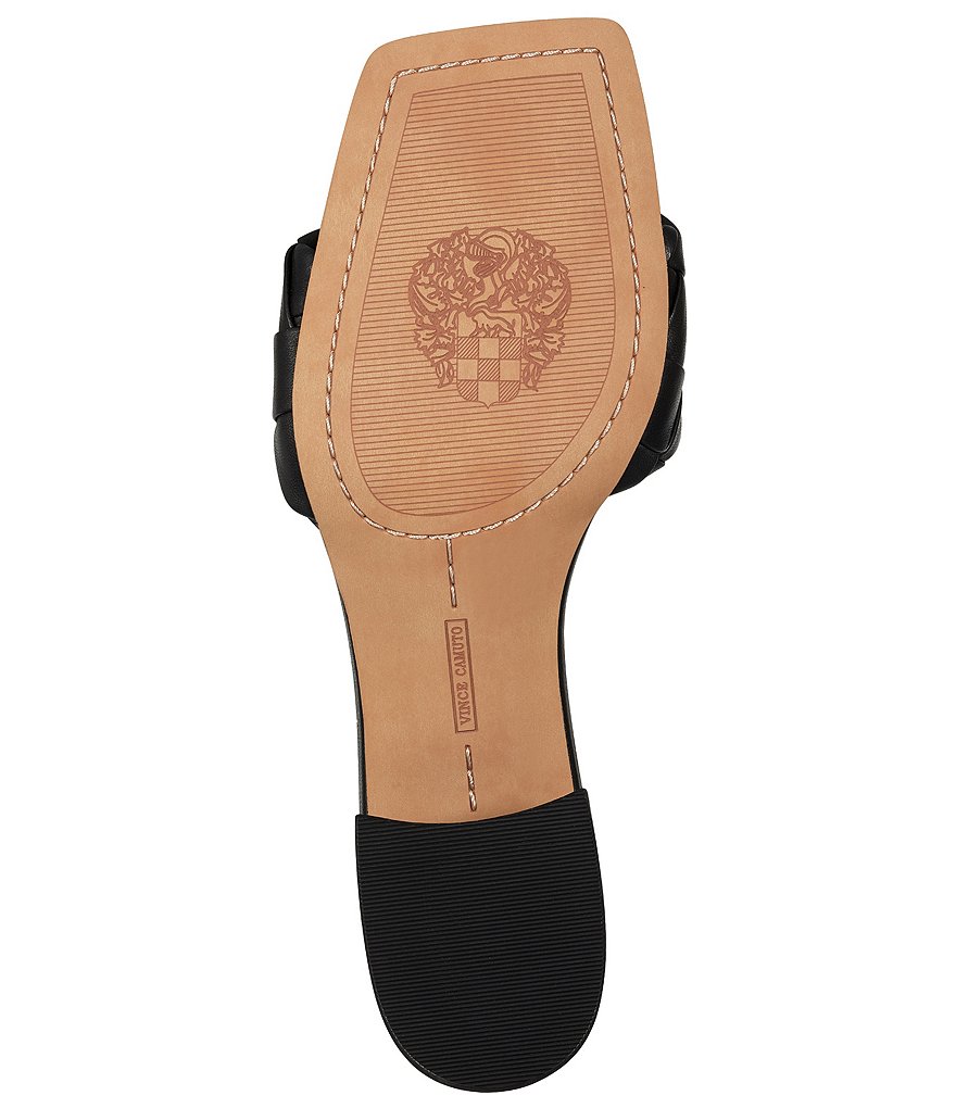 Vince Camuto Semtera Woven Strap Block Heel Square Toe Slides