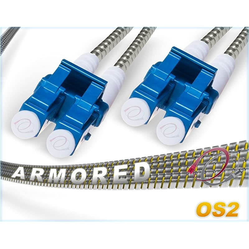 7M OS2 LC LC Fiber Patch Cable | Armored LSZH 10Gb Duplex 9125 LC to LC Singlemode Jumper 7 Meter 2297ft | Length Options 1M200M | 10g smf sfp 10gbase ls0h Armor ofnr lclc