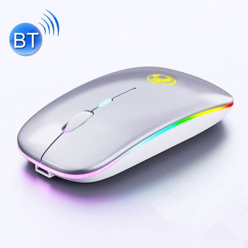 Gaming Mouse, iMICE  E-1300 4 Keys 1600DPI Luminous Wireless Silent Desktop Notebook Mini Mouse, Style:Dual-modes Luminous Edition