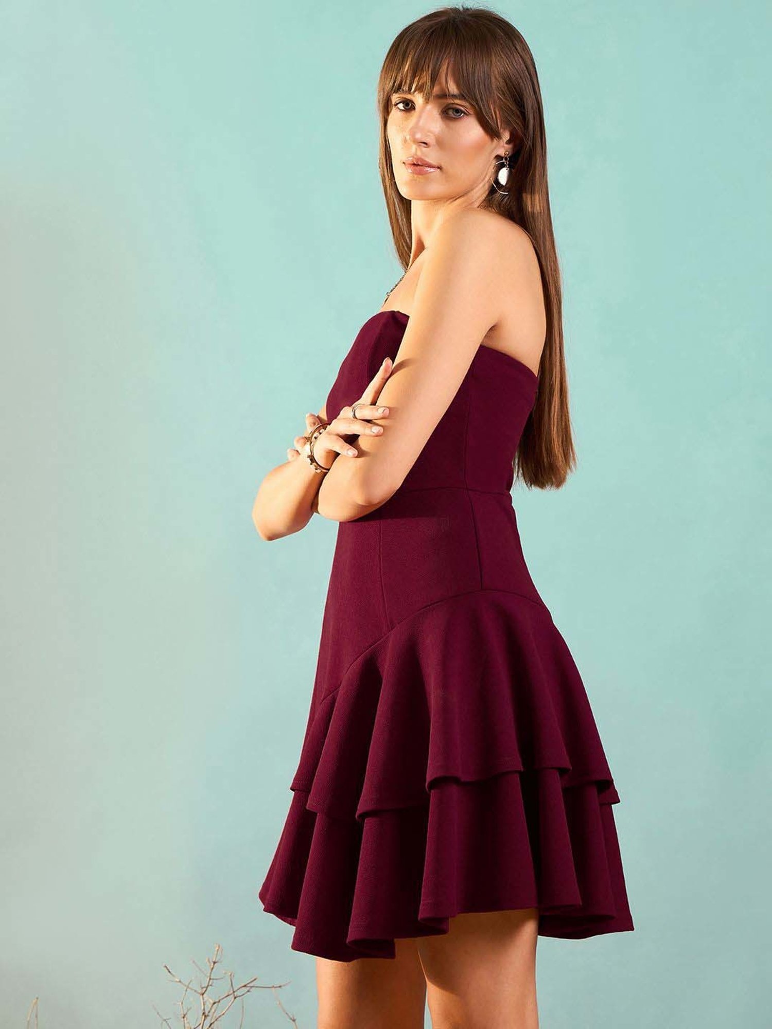 Rare Maroon Tube Dress