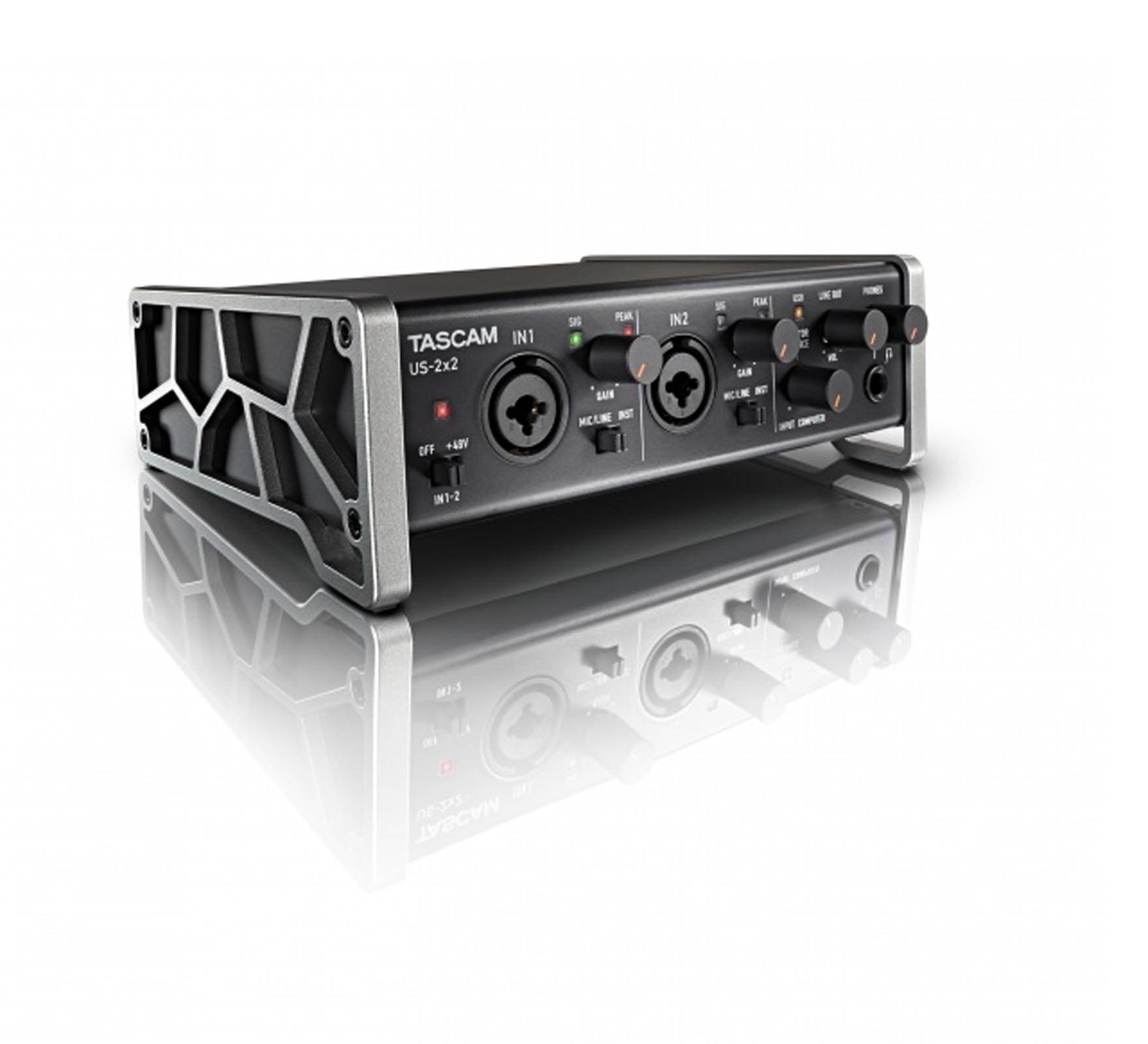 TASCAM US-2X2 2 Channel USB 2.0 Audio/MIDI Recording PC Interface w/ Software