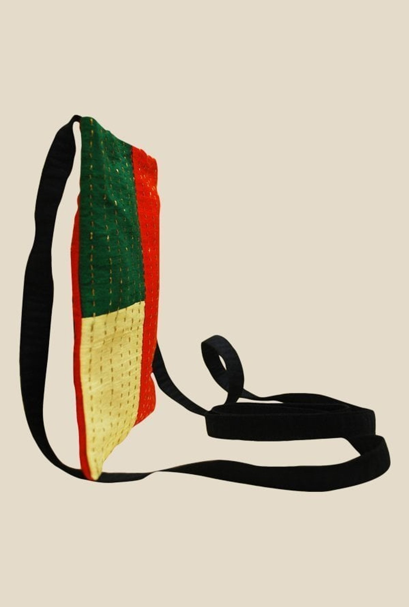 Clean Planet Multicolour Kantha Work Sling Bag