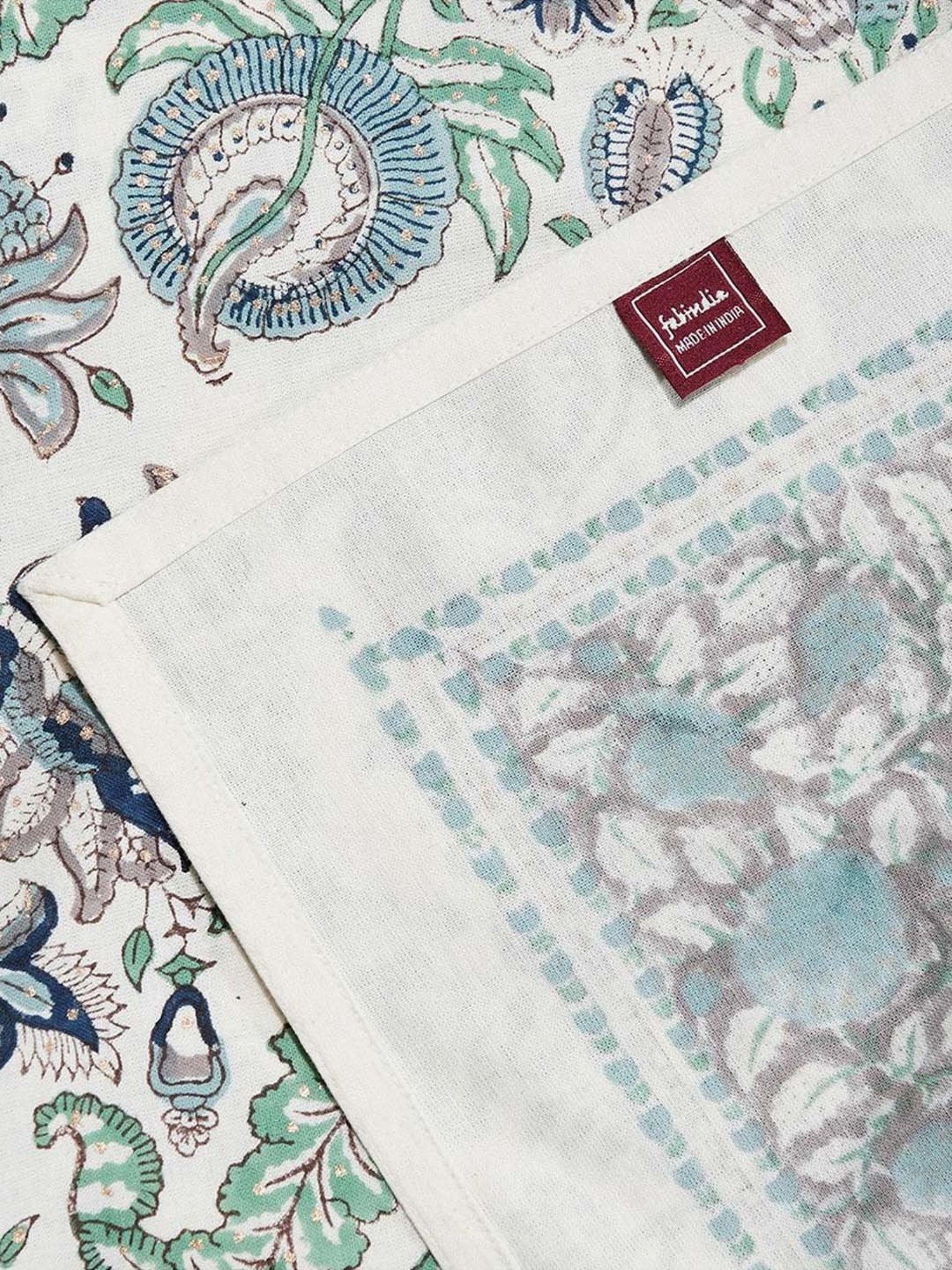 Fabindia Home Coromndel Blue Cotton 163 GSM 8 Seater Table Cover