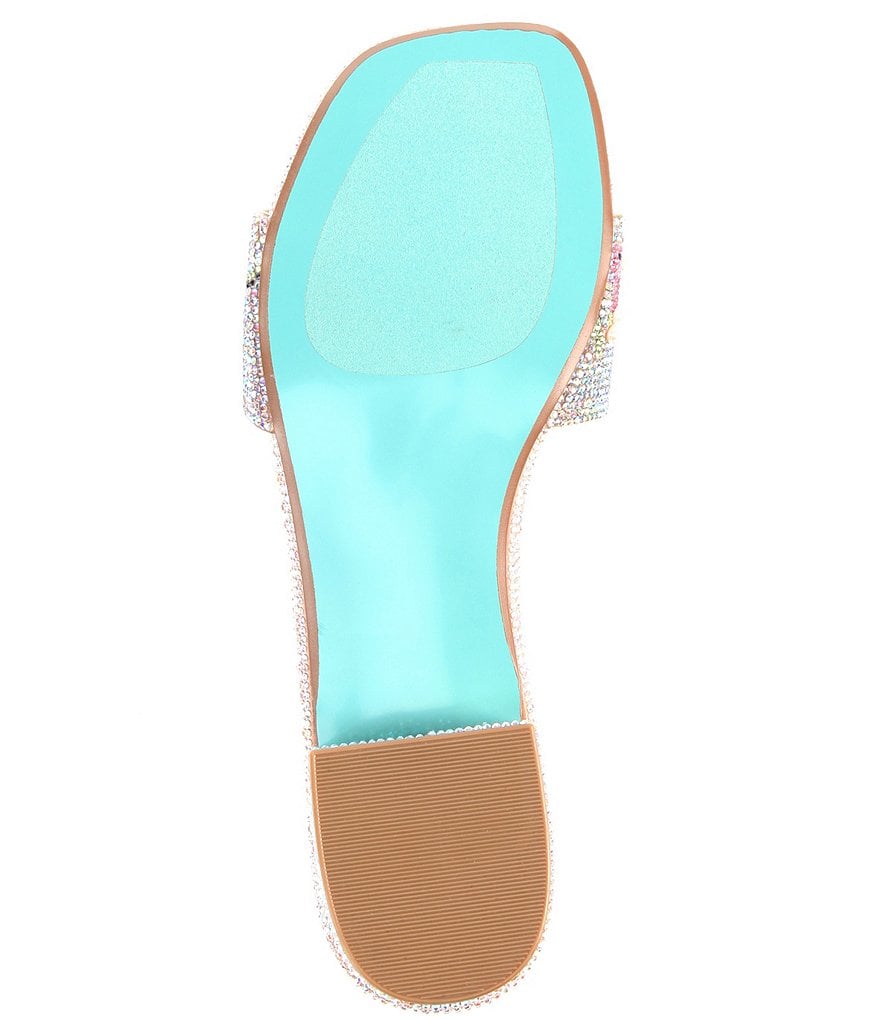 Blue by Betsey Johnson Lins Rhinestone Embellished Dress Slides