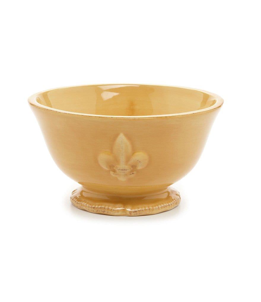 Artimino Fleur-de-Lis Beveled Earthenware Footed Soup Bowl
