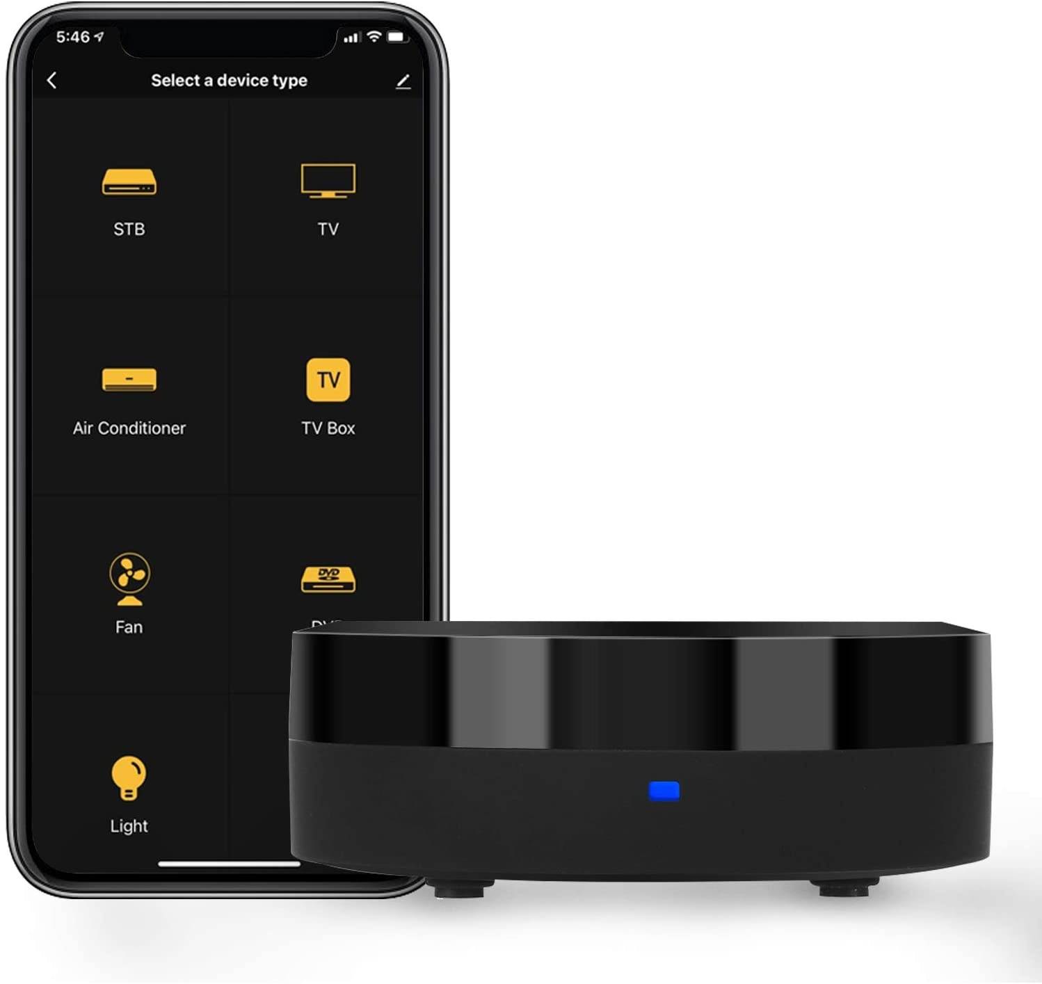IVY Smart Home Phone Hub-WiFi Universal Remote Control IR Blaster for TV Projector Air Conditioner Fan etc,All IR Control Device,Compatible with Alexa, Google Home, HomePod, IFTTT