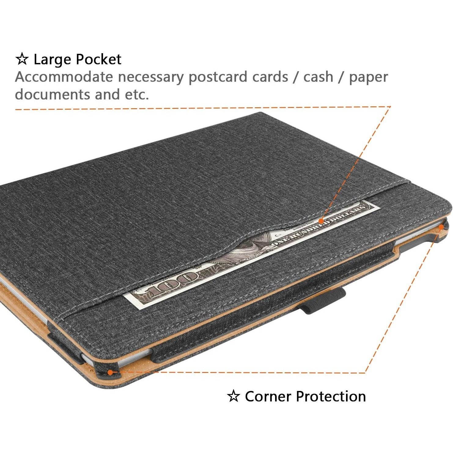 Slim Folding Smart Folio Stand Case for iPad 10.2 inch (8th & 7th Gen) - Black