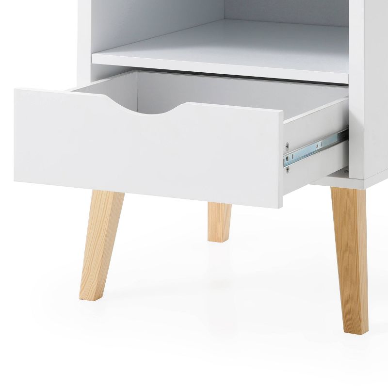 Jeff Mid-Century Modern Nightstand White - AC Pacific