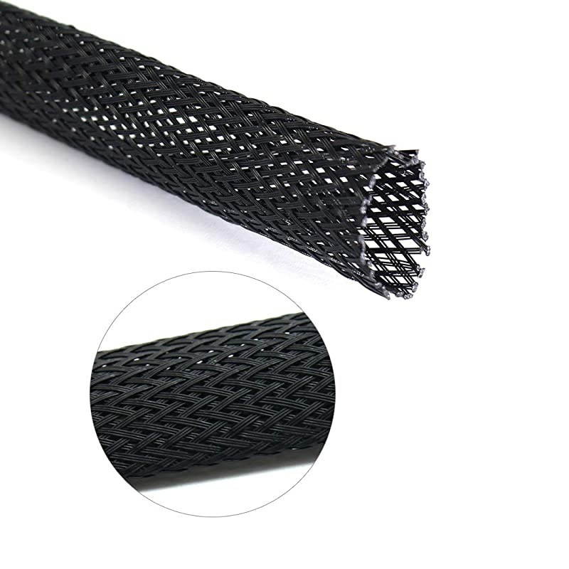 PET Expandable Sleeving Cord Protector Wire Loom Tubing Cable Sleeve for USB Charger Cable Power Cord Audio Video Cable Can Protect Cat Dog from Chewing Cords