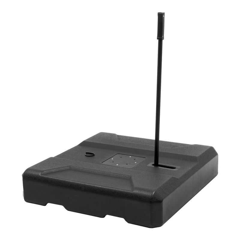 58.4lbs Patio Heavy Duty Fillable Cantilever Offset Umbrella Base Stand with Wheels and Drag Rod Black - Crestlive Products