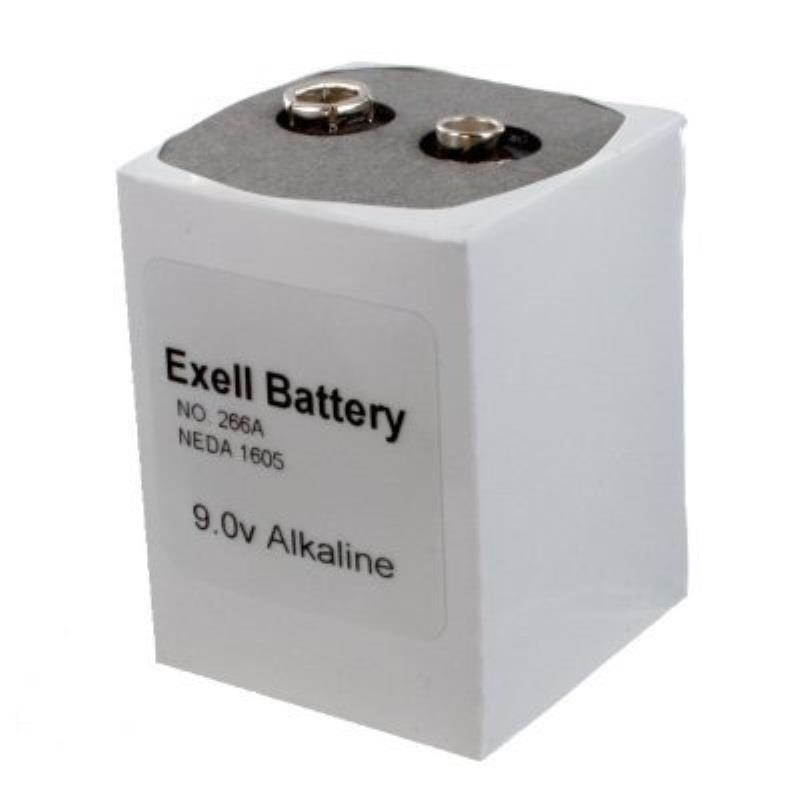 Exell 266 9V Alkaline Battery NEDA 1605, PP7,TR7 Replaces Eveready 266