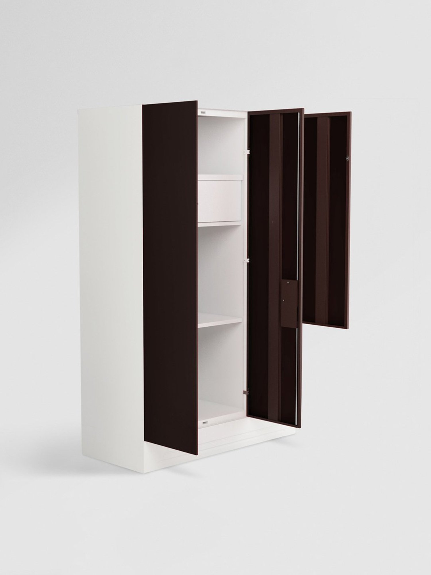 Godrej Interio Slimline Blend 3-Door Steel Almirah, Russet (1-Year Warranty, 1 Locker, 3 Drawers)