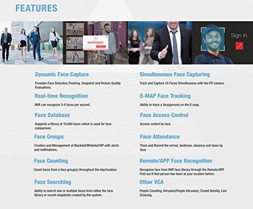 HDView Facial Recognition Camera System, 8 Channel Security NVR 8 PoE Ports with Night Vision Network ONVIF Security Cameras, Facial Time Attendance System, Video Analytics, Commercial Grade