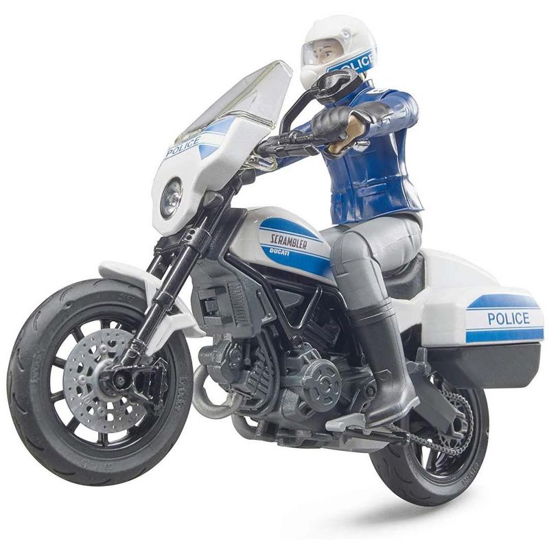 Bruder bworld Scrambler Ducati Police Motorbike with Policeman