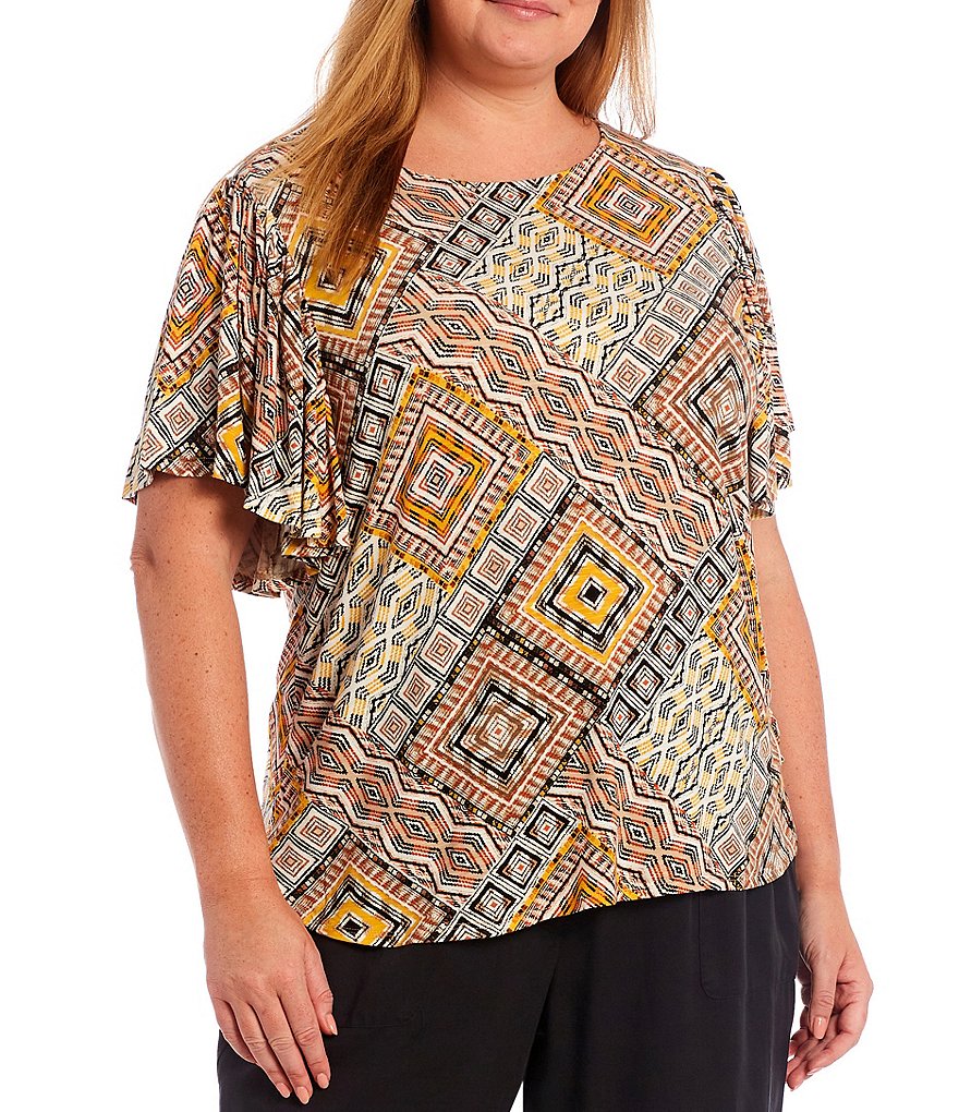 Bryn Walker Plus Size Pira Ponti Sleeveless Jewel Neck Oversized Tank