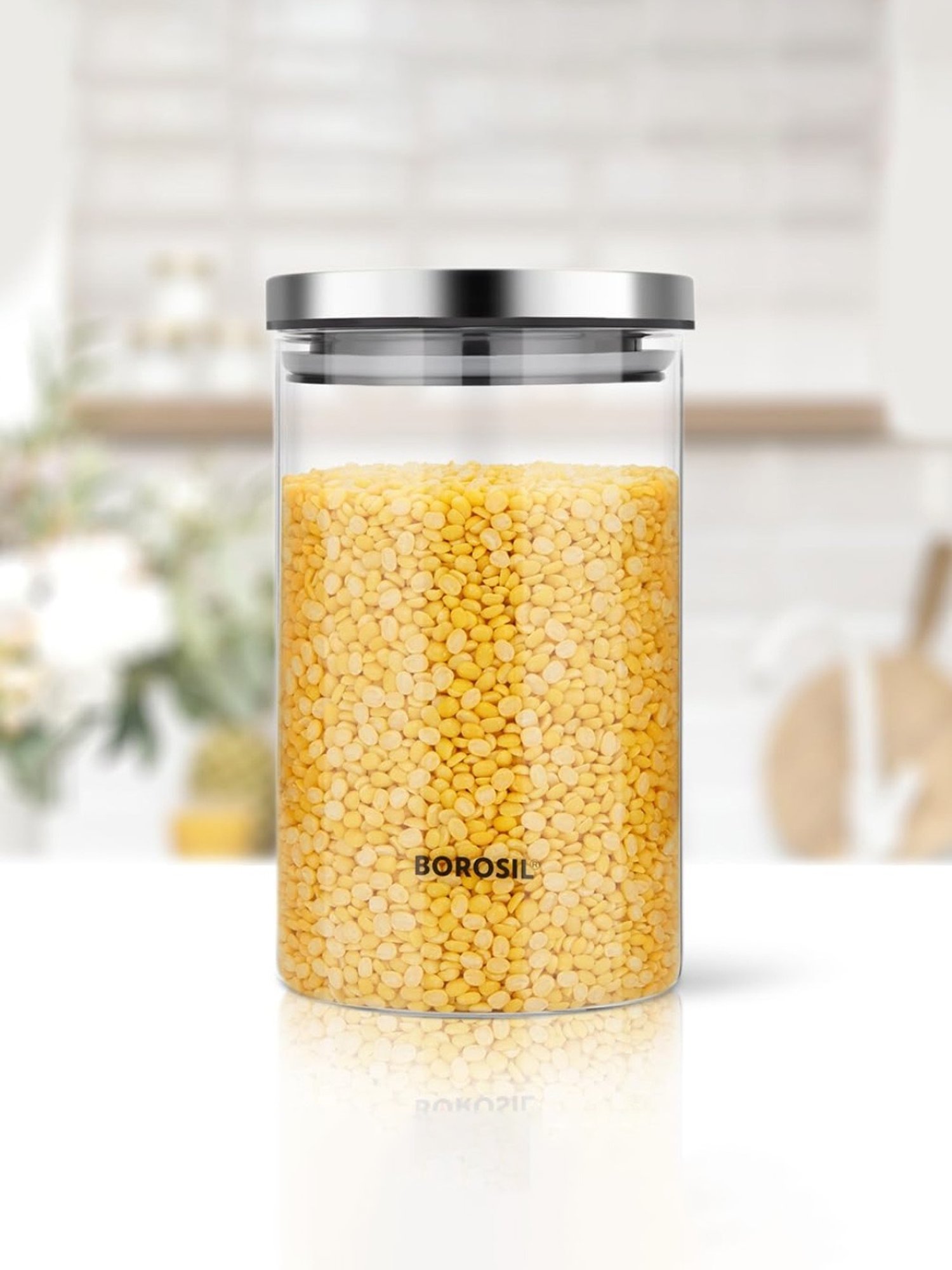 Borosil Transparent Glass Jar & Container (900ml)