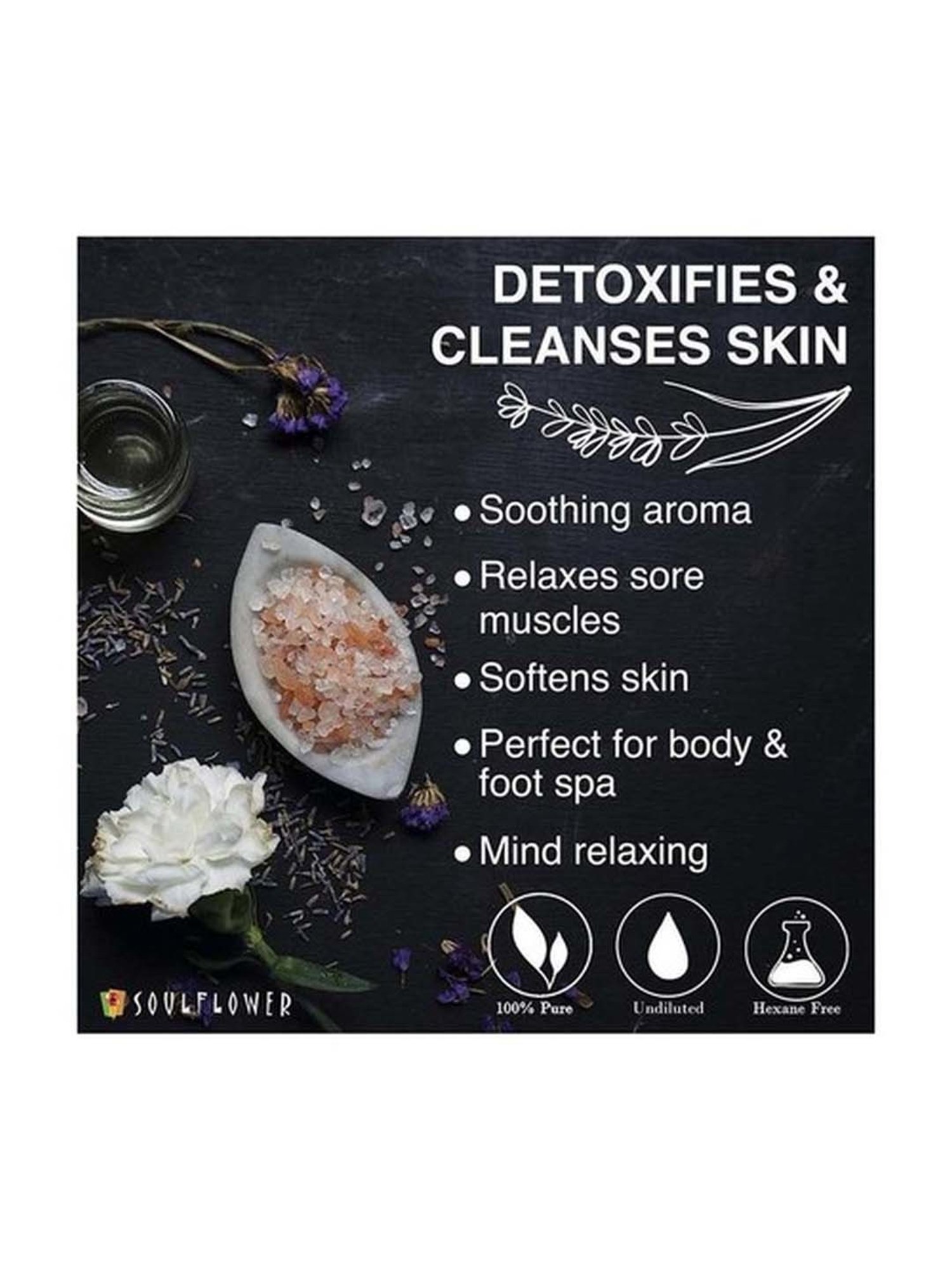 Soulflower Lavender Himalayan Pink Rock Aroma Bath Salt - 500 gm