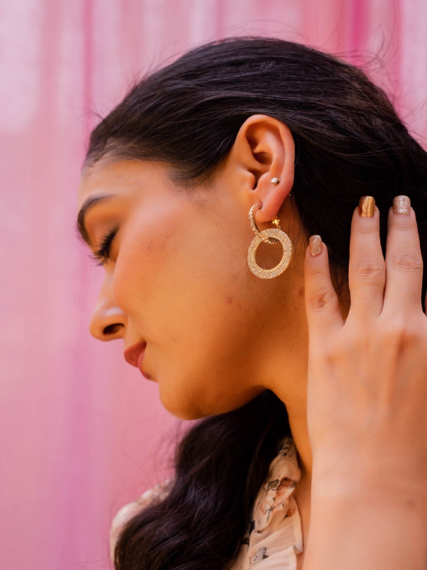 Jewelz Trendy Round Hanging Earrings for Girls & Women