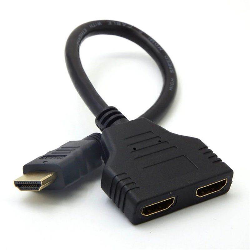 1080P 2 Port HDMI Splitter 1 in 2 Out  Video Cable HDMI Switch HDMI Male to HDMI Female Adapter Converter for PC Display