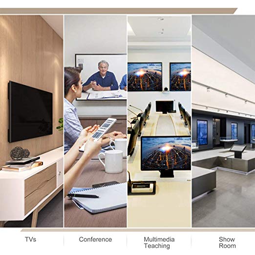 HDMI Booster 2.0, Aigrous 4K2K 1080P 3D HDMI Amplifier Repeater HDMI Powered Signal Amplifier Booster 18Gbps Bandwidth HDCP 2.2 Up to 60m/200ft Transmission Distance