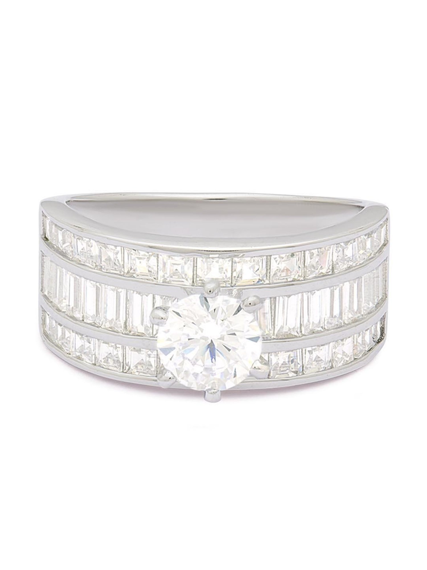 Anayra 92.5 Sterling Silver Sparkling Ring for Women