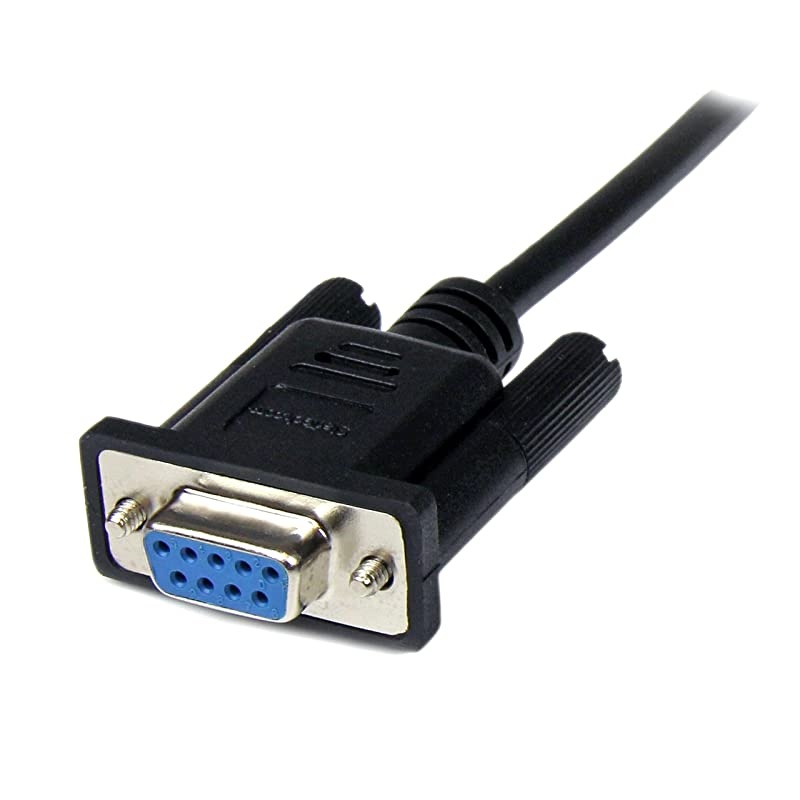 com 1m Black DB9 RS232 Serial Null Modem Cable FM DB9 Male to Female 9 pin Null Modem Cable 1x DB9 M 1x DB9 F Black SCNM9FM1MBK