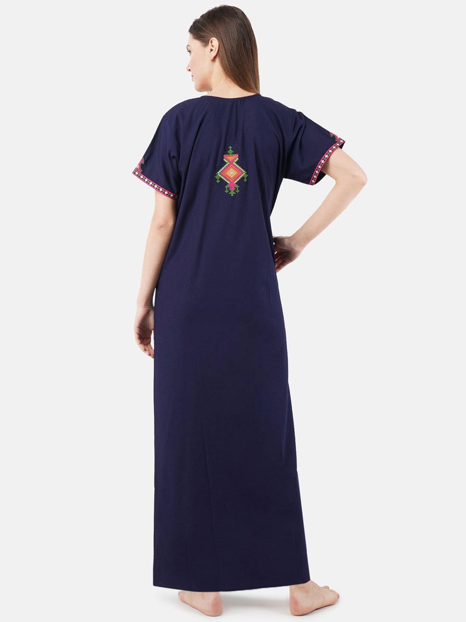 KOI SLEEPWEAR Navy Embroidered Nighty