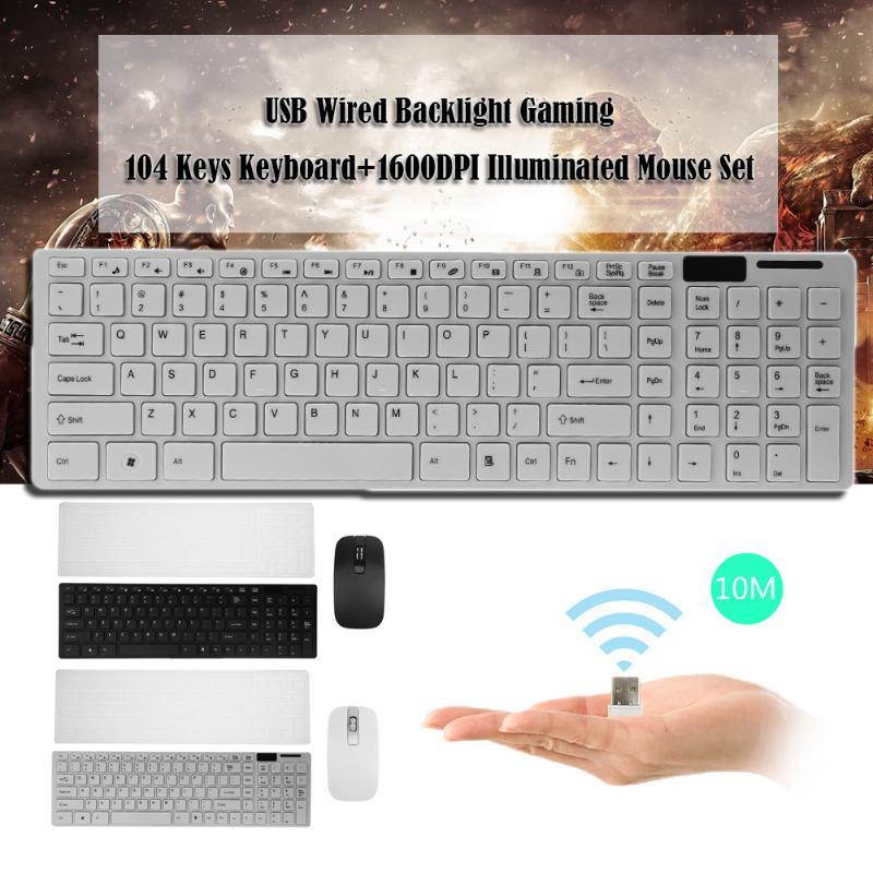 2.4GHZ Ultra-Slim Silent Wireless Adjustable DPI Comfortable Mouse and Keyboard Combo Professional Keyboards Set for PC Laptop